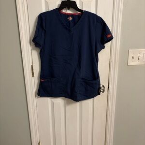 Dickies Dark Blue V-Neck Scrub Top